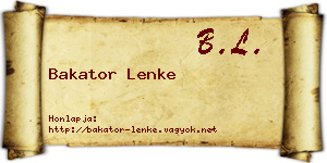Bakator Lenke névjegykártya